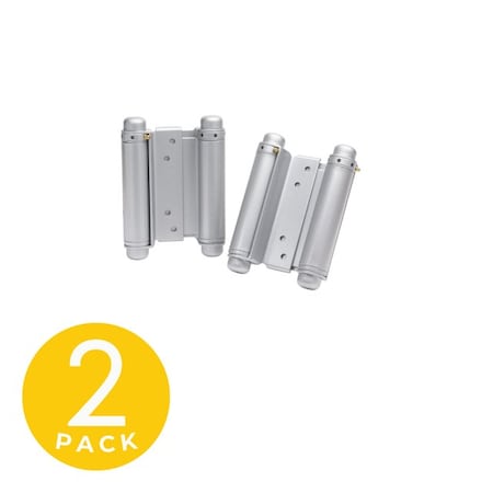 Trans Atlantic Co. 4 in. Galvannealed Double Acting Barrel Spring Squared Hinge with Non-Removable Pin - Set of 2 DH-TAN5004-GV